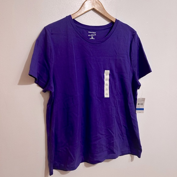 Rich Purple Plain Cotton Short Sleeve Tee XL Petite Studio Works - Picture 1 of 5
